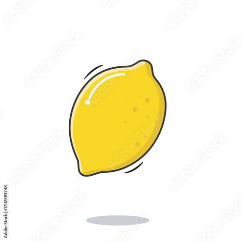 Vector Whole Fresh Lemon Fruit Icon Cartoon Style Lemon On White Background Vector Illustration