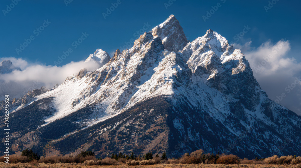 Fototapeta premium explore majestic peaks of north america top mountains under clear blue sky