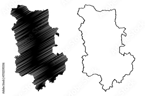Plovdiv Province (Republic of Bulgaria, Provinces of Bulgaria) map vector illustration, scribble sketch Plovdiv map