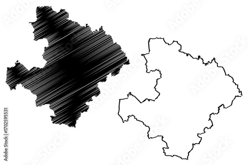Razgrad Province (Republic of Bulgaria, Provinces of Bulgaria) map vector illustration, scribble sketch Razgrad map