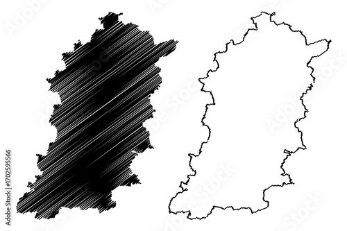 Shumen Province (Republic of Bulgaria, Provinces of Bulgaria) map vector illustration, scribble sketch Shumen map