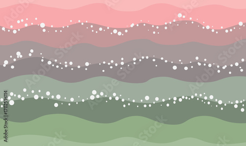 Wavy vector pattern with waves and dots in pastel colors.