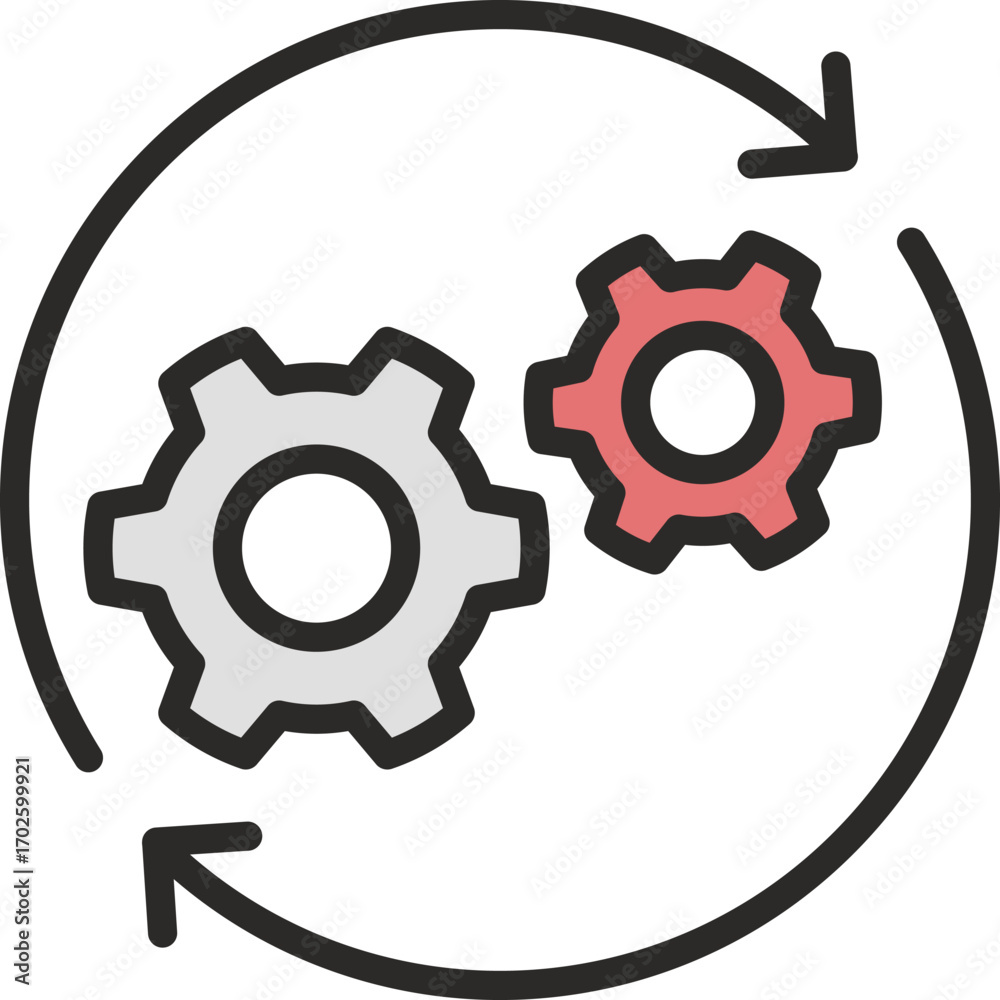 Obraz premium Process flat icon. Process icon suitable for web and mobile application.