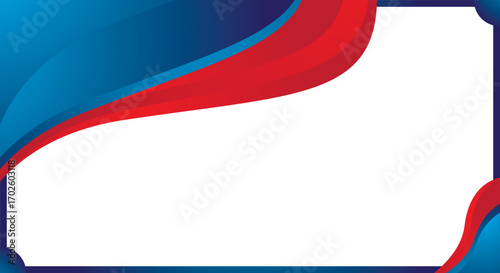 Abstract certificate template background with blue and red waves