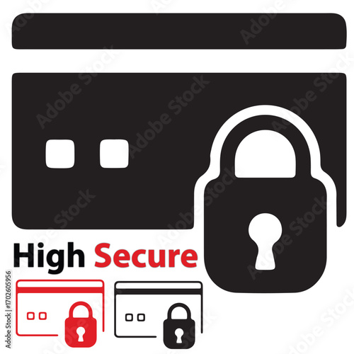 vector illustration of high secure bank card