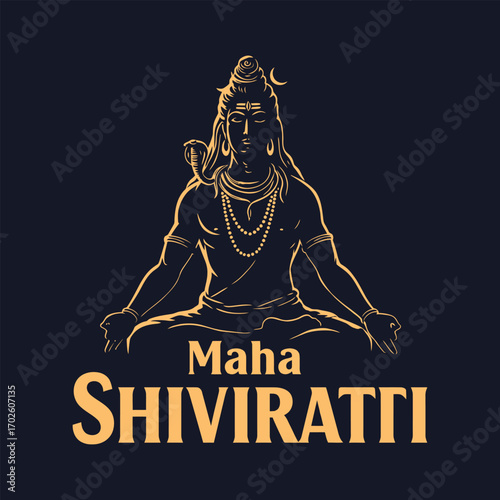 Lord Shiva Maha Shivratri Illustration .
