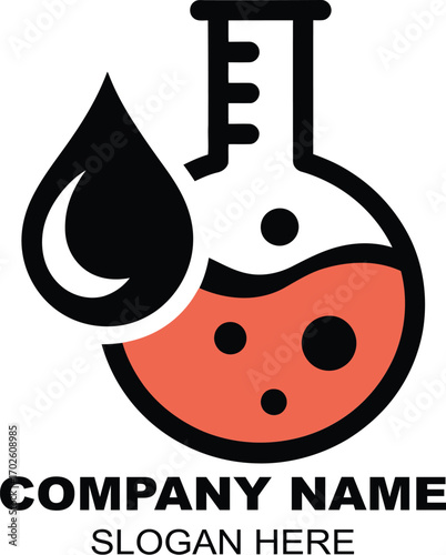 Science Innovation Laboratory Flask Liquid Droplet Research Logo