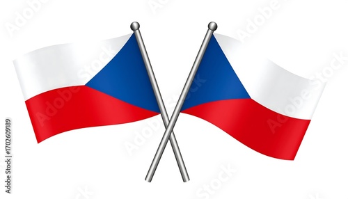 Free Download Two Czech flags crossed - GFXLoad