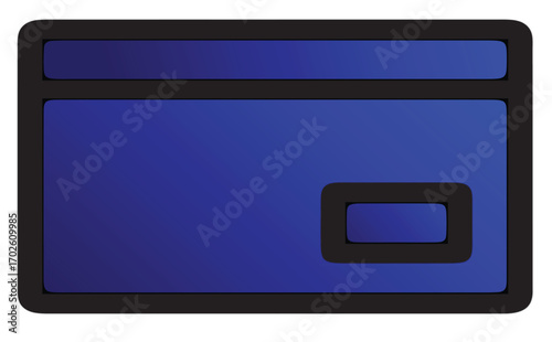 vector illustration of blue color debit card