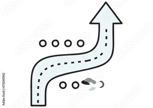Road illustration with creative doodles and copy space