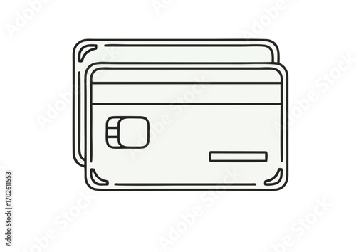 Credit card outline representing financial transactions and payment methods with copy space