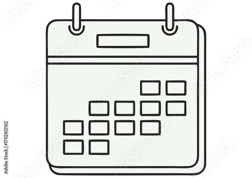 Stylized calendar page displaying January on a light blue background, vector illustration 
