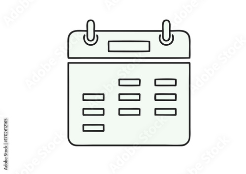 Stylized calendar page displaying January on a light blue background, vector illustration 

