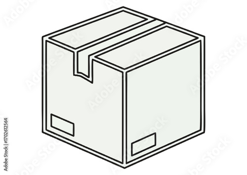Black silhouette of a storage box on a white background