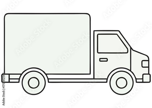 Delivery truck outline with large cargo space for transportation concept and copy space