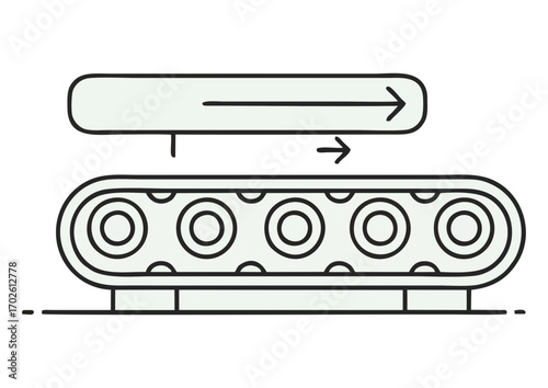 Stylized industrial factory outline with smokestacks for manufacturing concept and copy space
