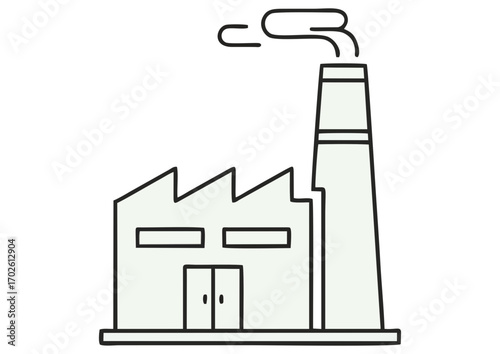 Stylized industrial factory outline with smokestacks for manufacturing concept and copy space
