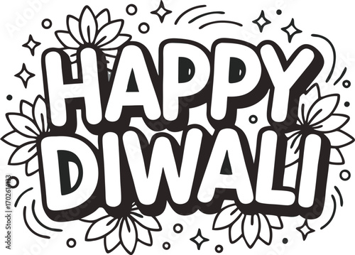 Happy Diwali Typography Poster with Festive Gradient Colors