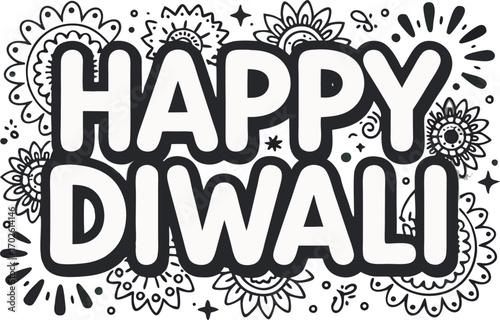 Happy Diwali Typography Greeting Vector Illustration