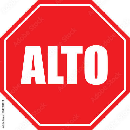 Señal de tránsito detenerse aquí