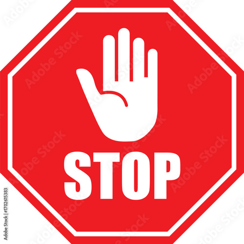 Sign for commercial establishment, road indication, stop