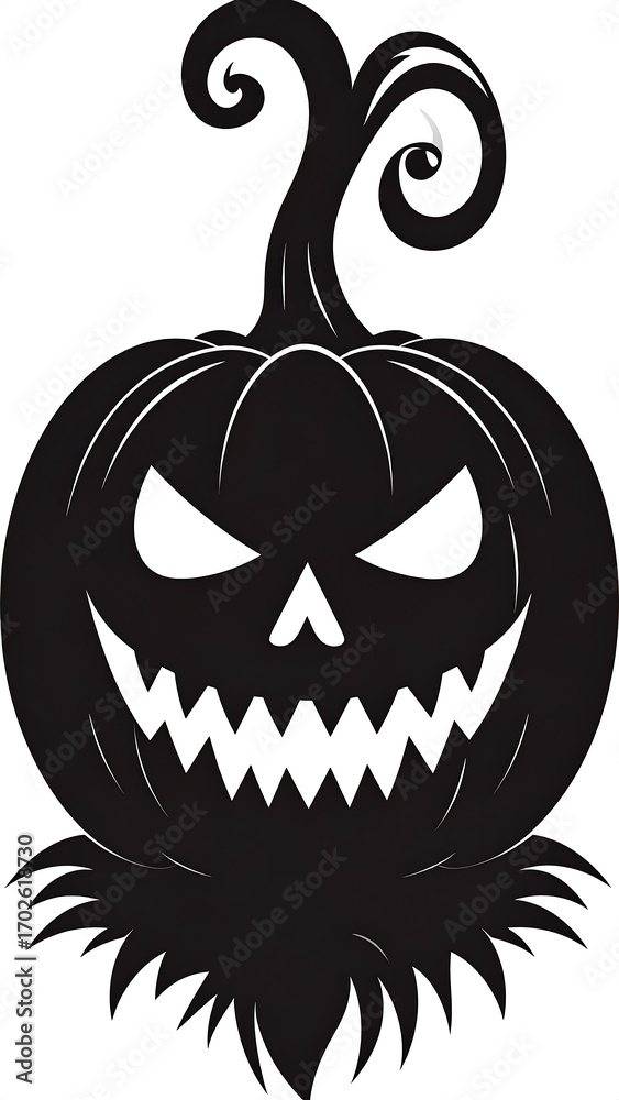 Fototapeta premium Spooky pumpkin silhouette
