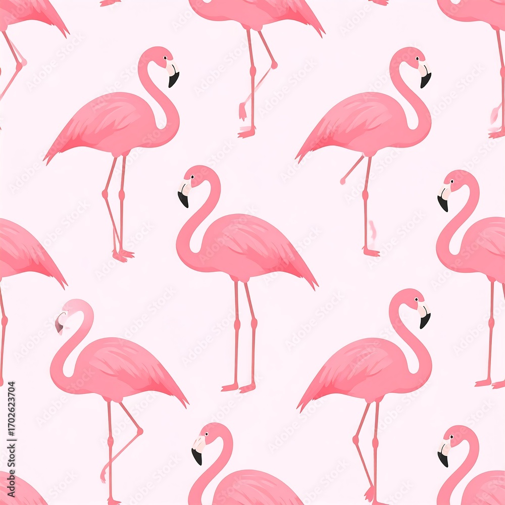 Obraz premium Pink flamingo seamless pattern