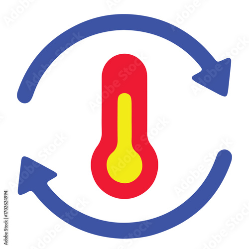 Renewable tempreture icon with white background