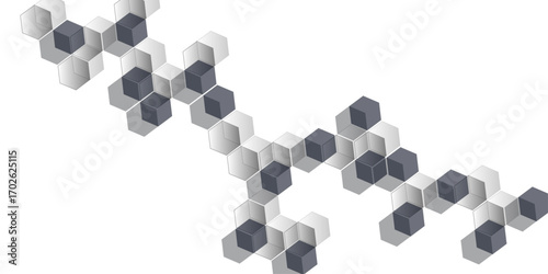 Digital technology background. Abstract hexagons background with lines and dot. Abstract background with hexagon, modern abstract vector polygonal pattern. Surface polygon pattern with glowing hexagon