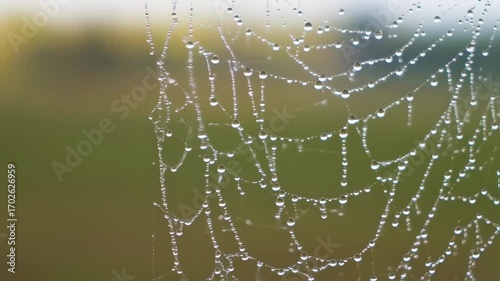 Dew-kissed spiderweb