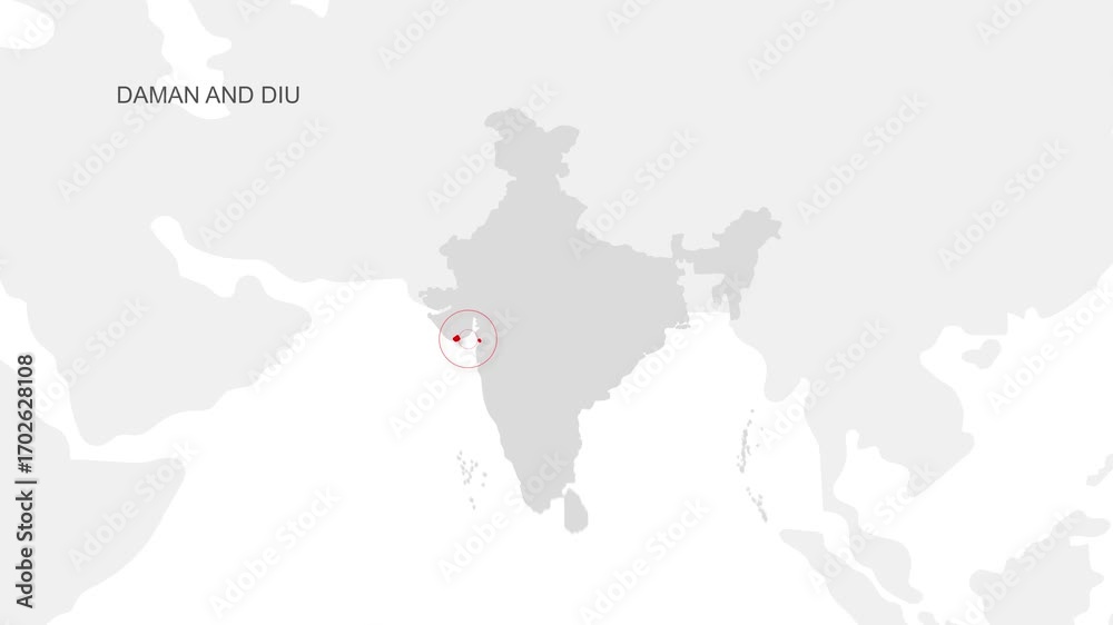 Daman and Diu map video 10, Highlighted on India Map Video, with ...