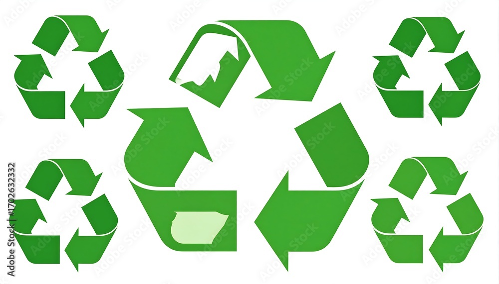Fototapeta premium Green recycling symbols (1)