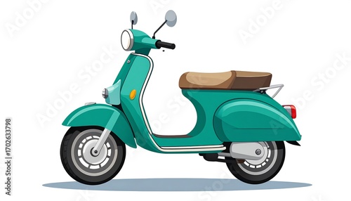 Retro teal scooter profile