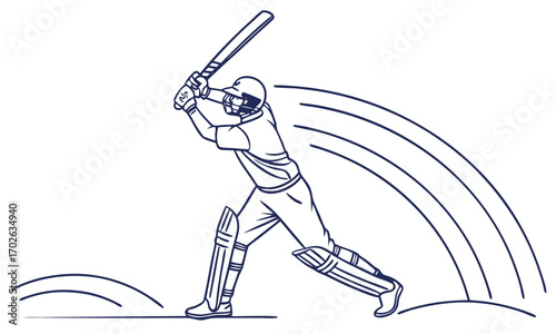 Cricket Player in Action