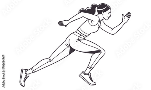 vector illustration of a girl running