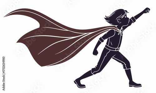 Superhero Silhouette in Flight