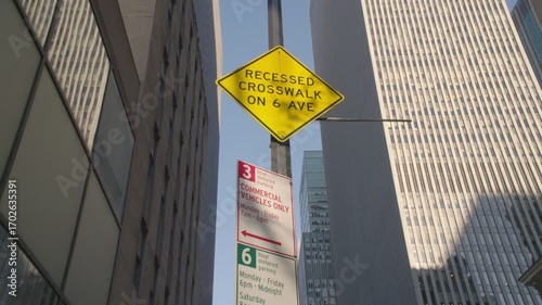 Slow Motion shot of a street sign in New York City