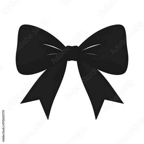 Simple black ribbon bow
