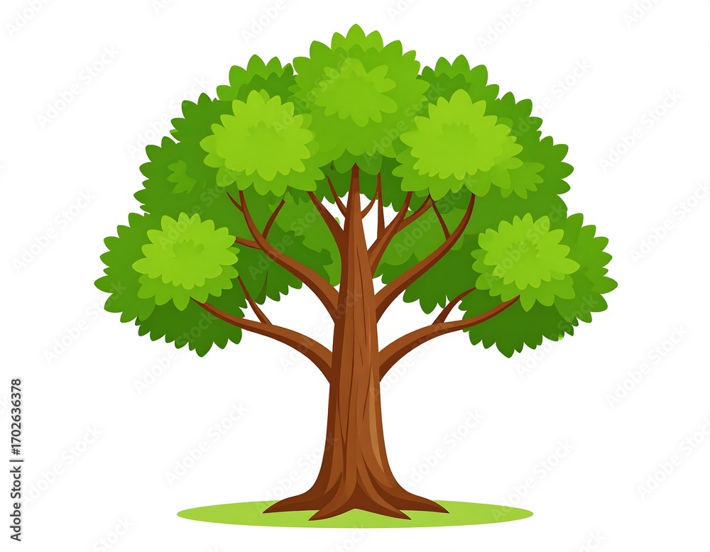 Fototapeta premium Vibrant green tree illustration
