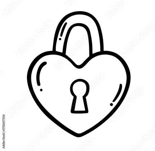Heart-shaped Lock: A simplistic yet emotionally resonant depiction of a heart-shaped lock, evoking themes of security, affection, and the unbreakable bonds.