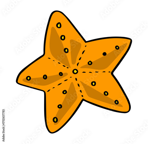 Golden Starfish: An illustrative portrayal of a vibrant starfish, radiating a warm, inviting glow with its intricate details and captivating presence.