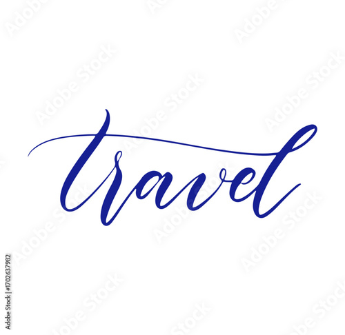 The Calligraphic Beauty of Travel: A visually pleasing calligraphic inscription that simply spells out travel in a graceful handwritten script that inspires wanderlust.