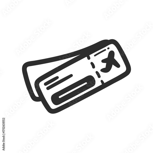 Tickets for Adventure: An illustration depicts a pair of air tickets, symbolizing journeys and anticipation of flights, a visual invitation to travel.