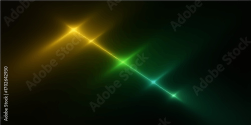 Blue star motion on dark space with a bright light ray, an abstract art illustration