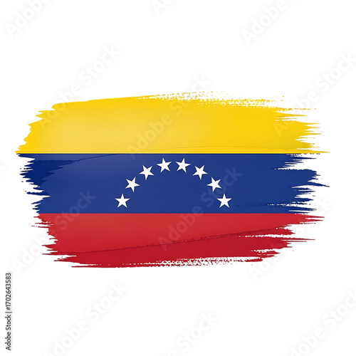 Venezuelan flag painted with brush isolated on transparent background symbol of venezuela flag of venezuela made with a brush stroke vector illustration horizontal brush strokes isolated on transparen