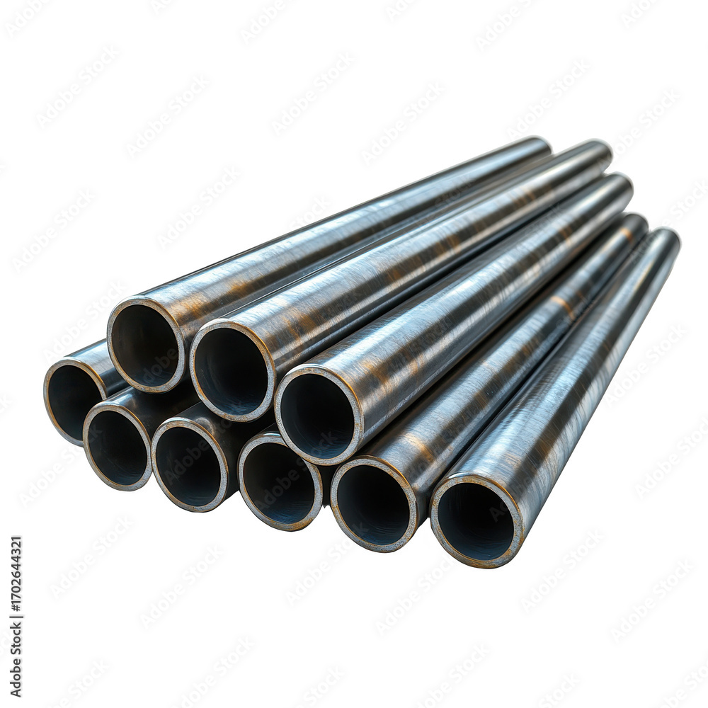 Fototapeta premium Metal pipes isolated on transparent background