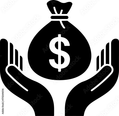 two hands protecting a money bag