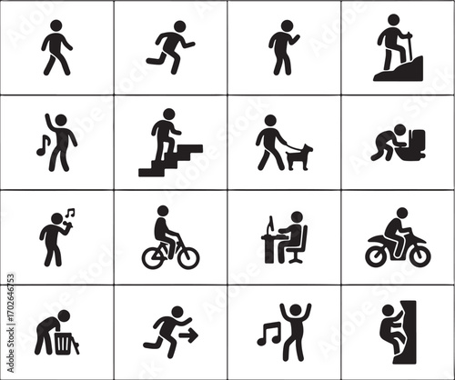vector, illustration, icons, design, life, activities, daily