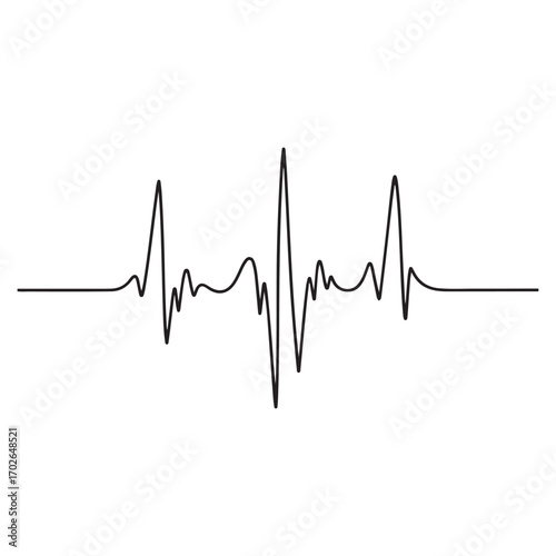 One continuous line Art drawing of hand drawing human heart beat pulse graph image on whiteboard. with white background