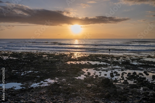 sunset on the beach in tenerife